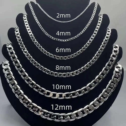 Solid 925 sterling silver - sterling, curb